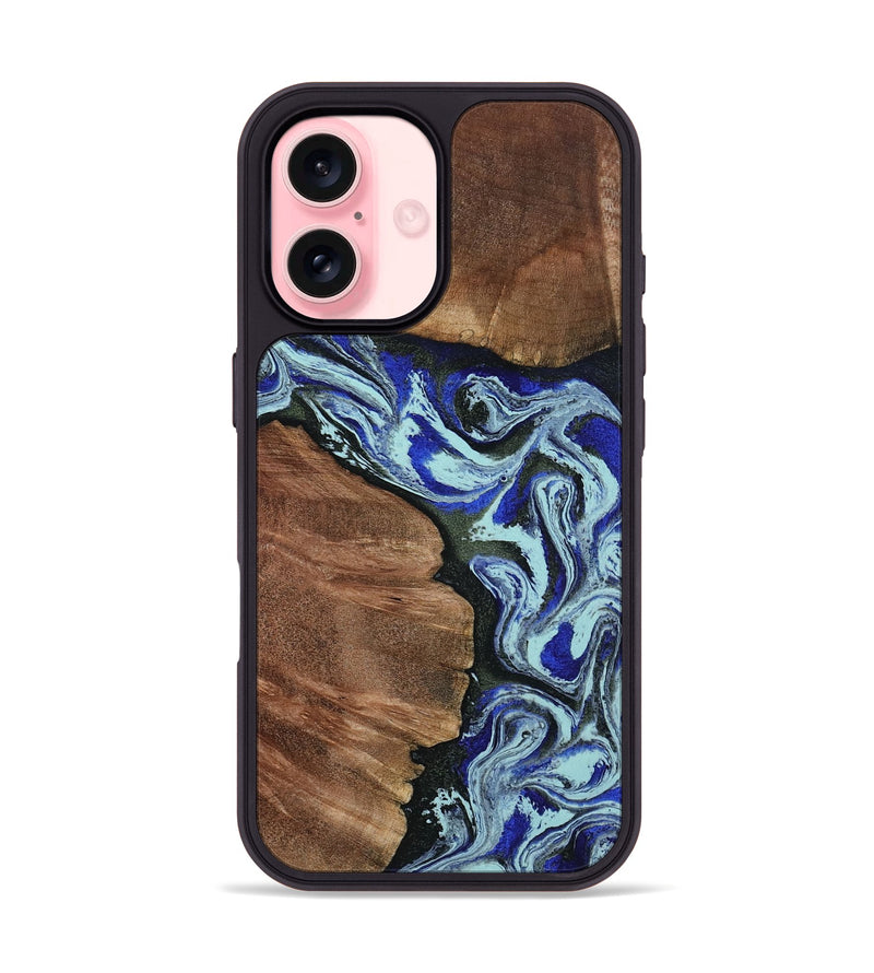 iPhone 16 Wood Phone Case - Earlene (Blue, 804912)
