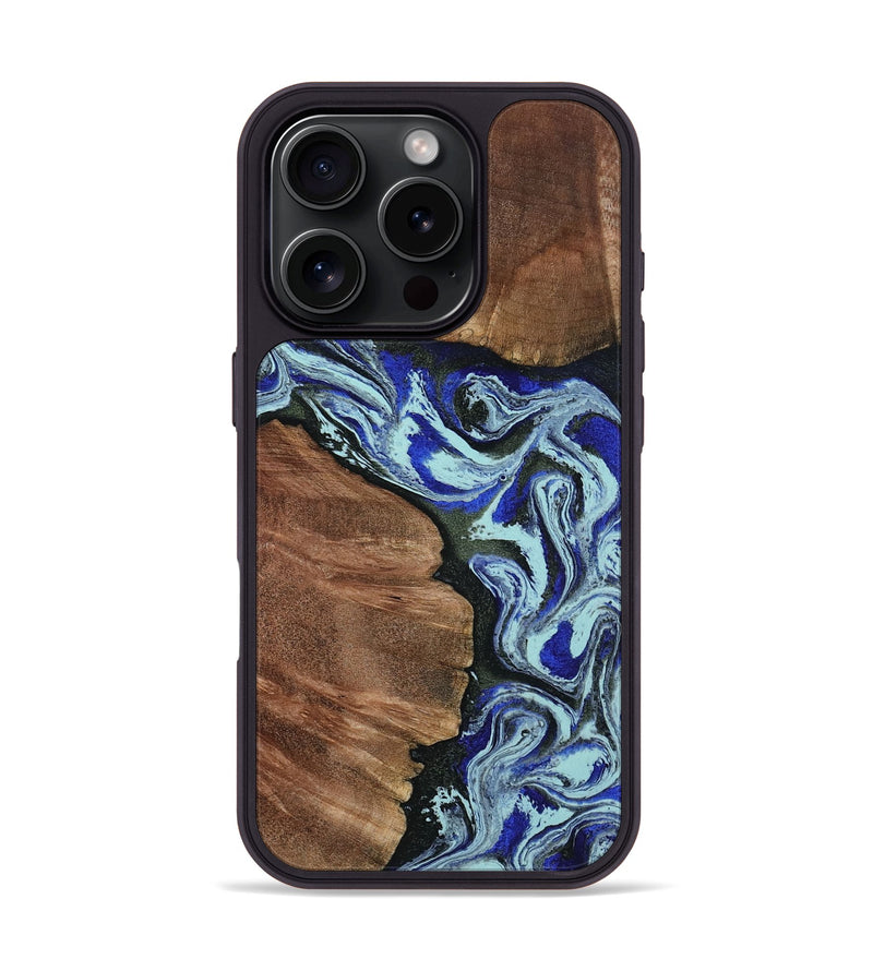 iPhone 16 Pro Wood Phone Case - Earlene (Blue, 804912)