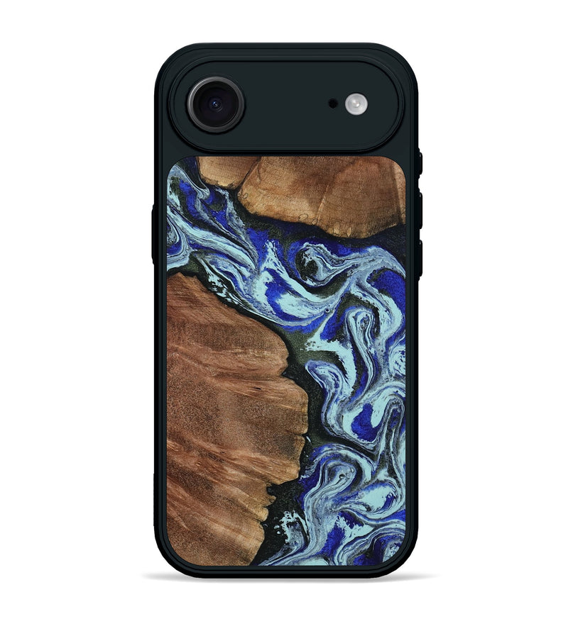 iPhone 17 Air Wood Phone Case - Earlene (Blue, 804912)