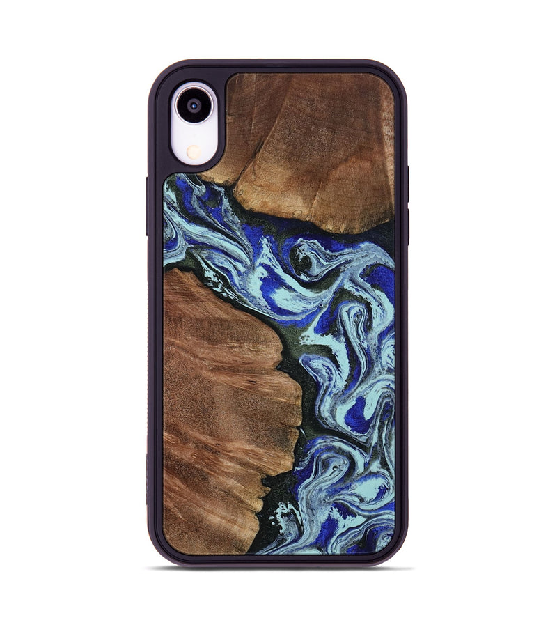 iPhone Xr Wood Phone Case - Earlene (Blue, 804912)