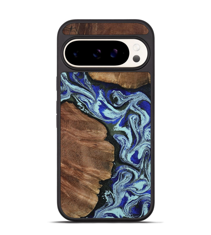Pixel 9 Pro Wood Phone Case - Earlene (Blue, 804912)