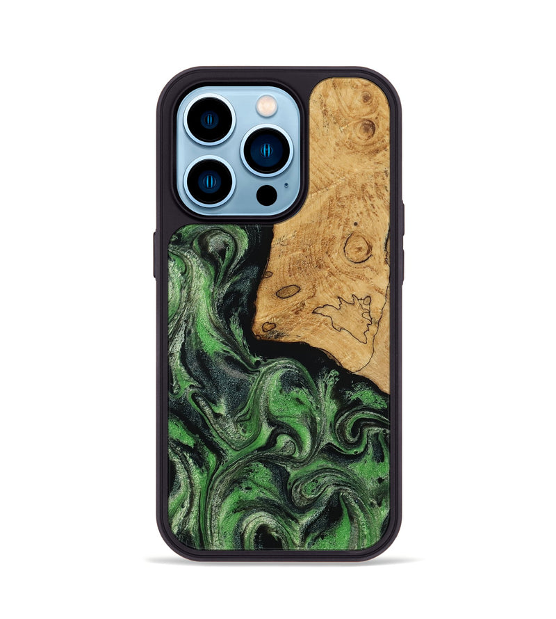 iPhone 14 Pro Wood Phone Case - Kelis (Green, 804917)