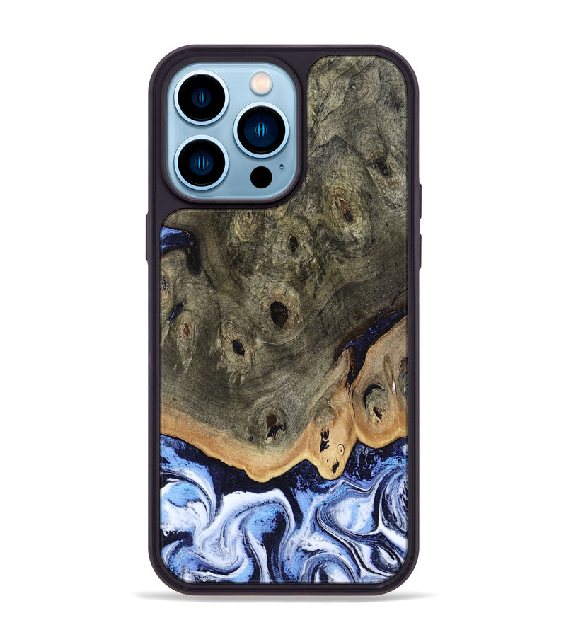 iPhone 14 Pro Max Wood Phone Case - Saul (Blue, 804944)