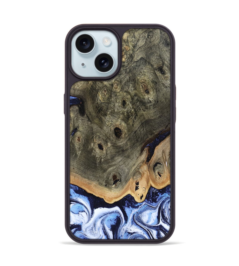 iPhone 15 Wood Phone Case - Saul (Blue, 804944)