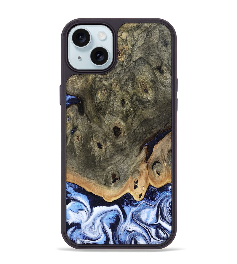 iPhone 15 Plus Wood Phone Case - Saul (Blue, 804944)