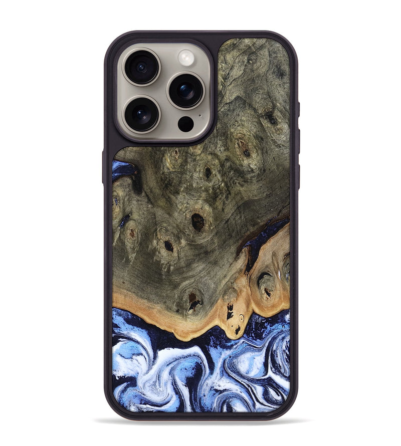iPhone 15 Pro Max Wood Phone Case - Saul (Blue, 804944)