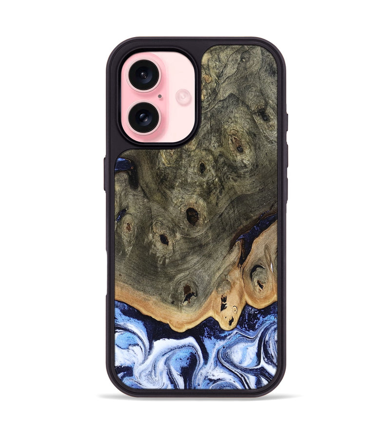 iPhone 16 Wood Phone Case - Saul (Blue, 804944)