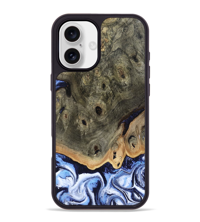 iPhone 16 Plus Wood Phone Case - Saul (Blue, 804944)