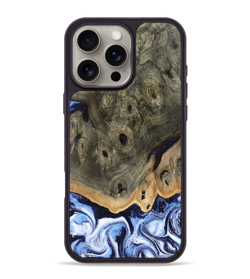 iPhone 16 Pro Max Wood Phone Case - Saul (Blue, 804944)