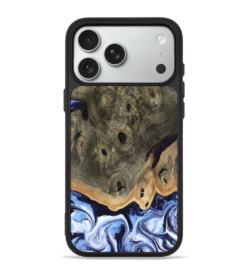 iPhone 18 Pro Max Wood Phone Case - Saul (Blue, 804944)