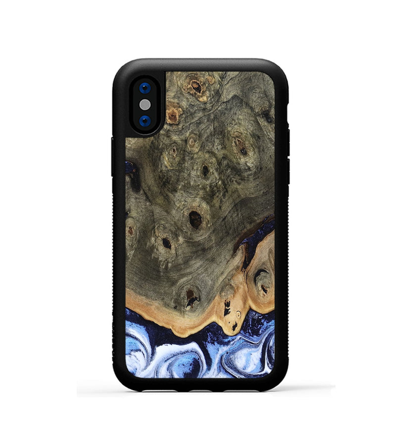 iPhone Xs Wood Phone Case - Saul (Blue, 804944)