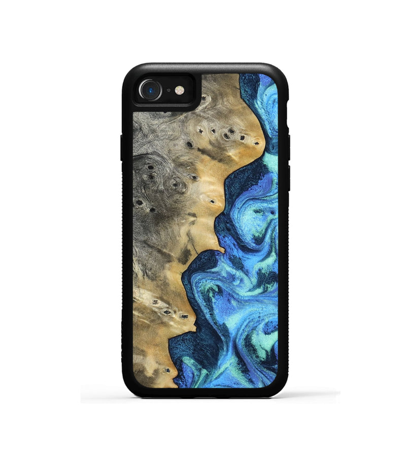 iPhone SE Wood Phone Case - Cathy (Blue, 804945)