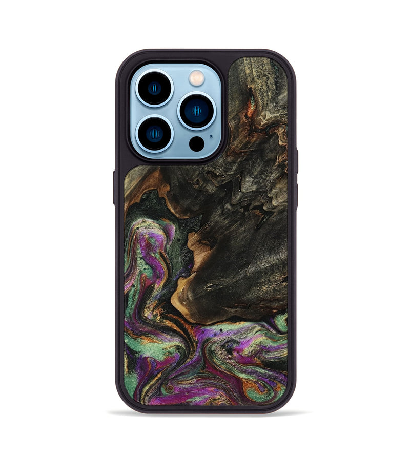 iPhone 14 Pro Wood Phone Case - Ayra (Green, 805086)