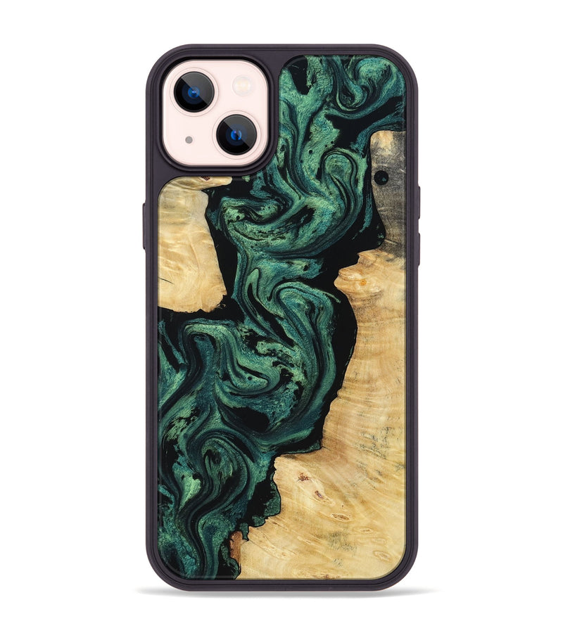iPhone 14 Plus Wood Phone Case - Hailie (Green, 805116)