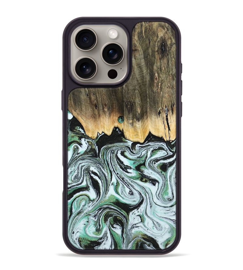 iPhone 16 Pro Max Wood Phone Case - Cecily (Green, 805120)