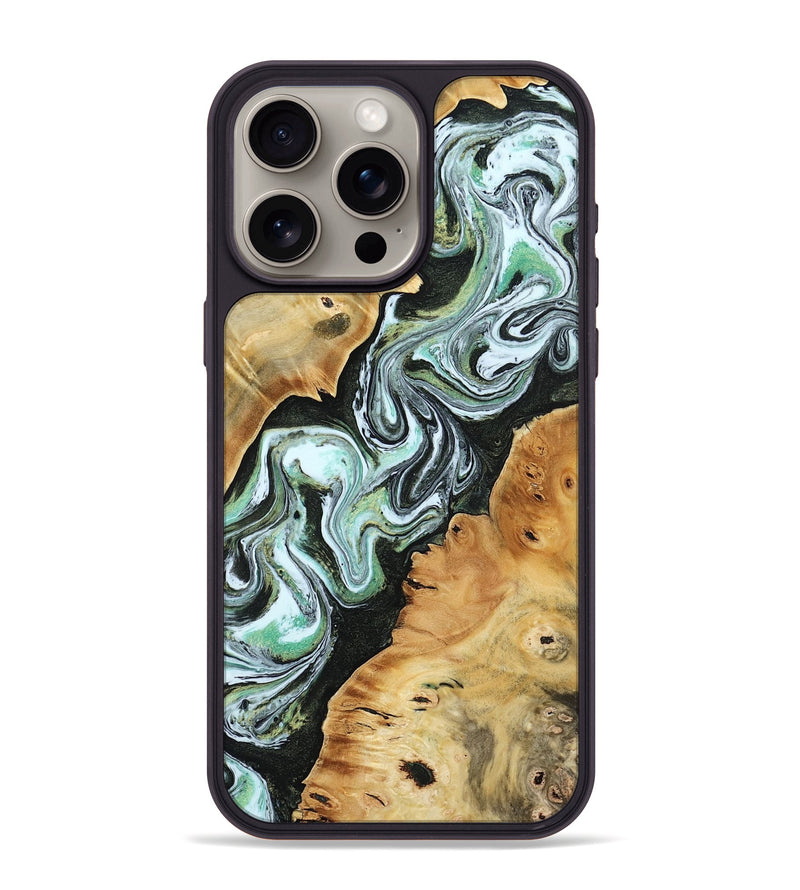 iPhone 15 Pro Max Wood Phone Case - Jerad (Green, 805122)