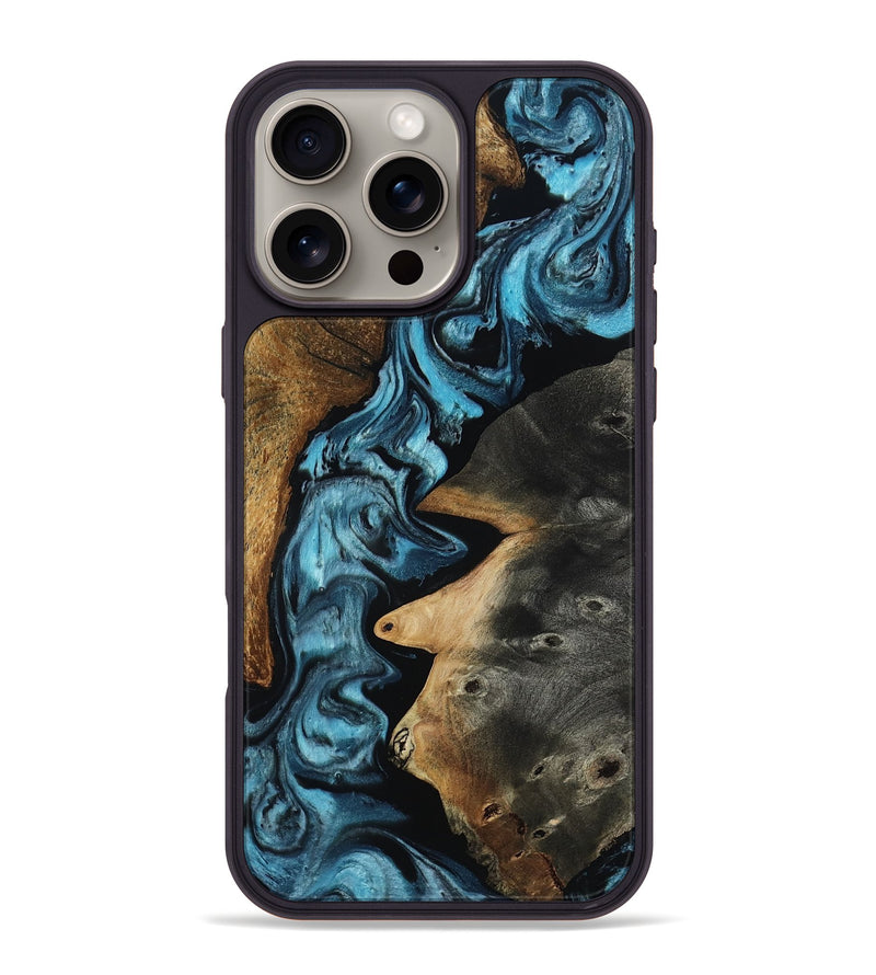 iPhone 16 Pro Max Wood Phone Case - Roni (Blue, 805128)
