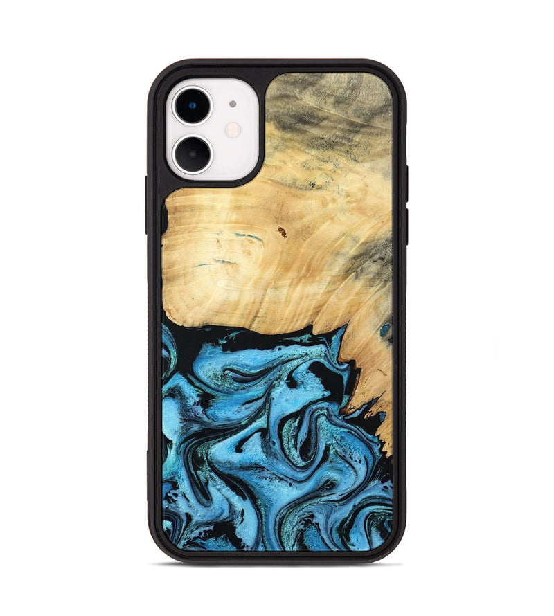 iPhone 11 Wood Phone Case - Rubin (Blue, 805130)