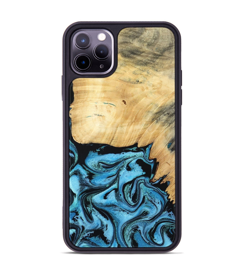 iPhone 11 Pro Max Wood Phone Case - Rubin (Blue, 805130)