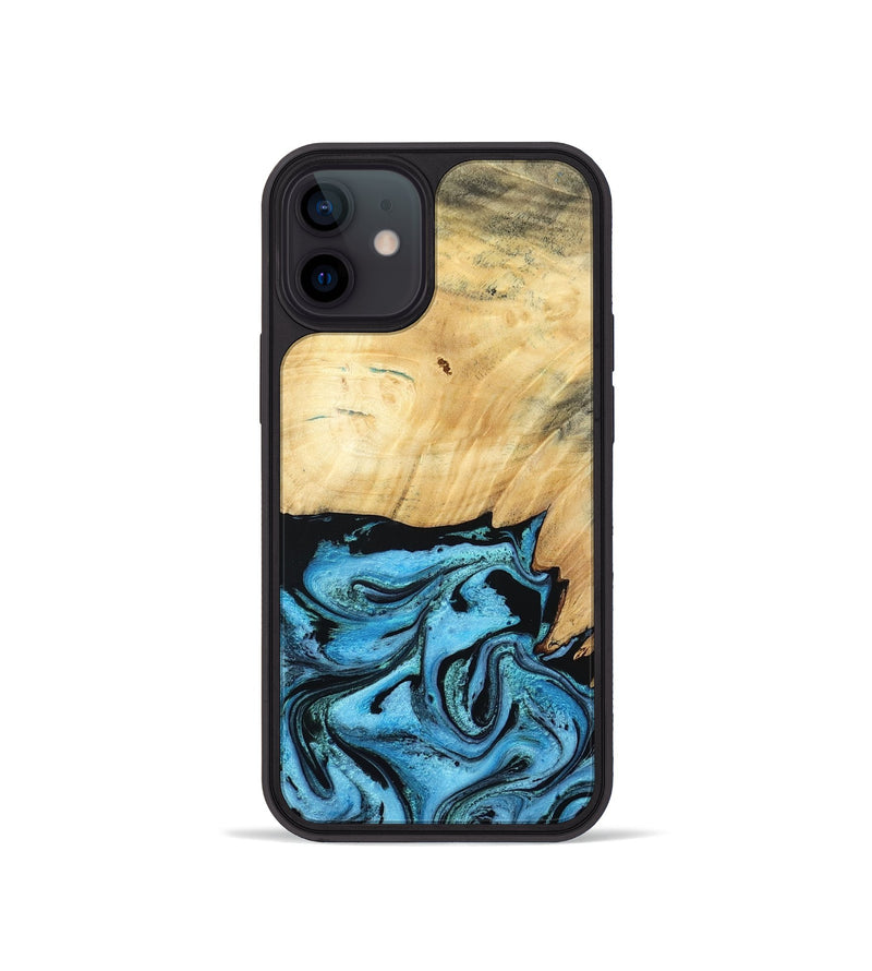 iPhone 12 mini Wood Phone Case - Rubin (Blue, 805130)