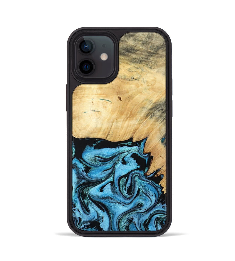 iPhone 12 Wood Phone Case - Rubin (Blue, 805130)