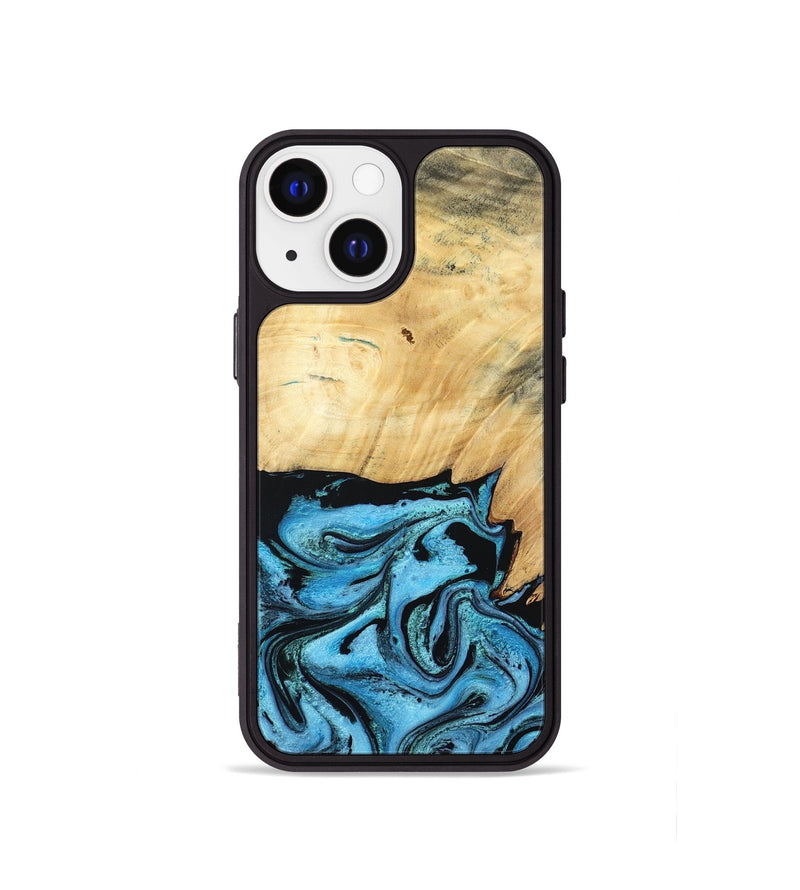 iPhone 13 mini Wood Phone Case - Rubin (Blue, 805130)