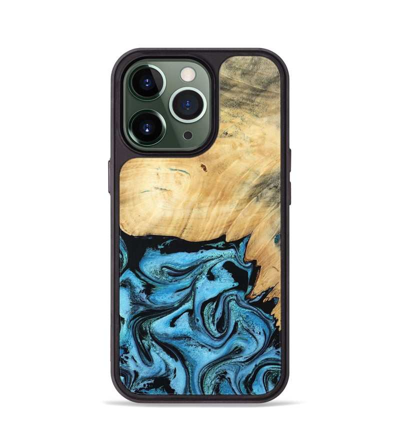 iPhone 13 Pro Wood Phone Case - Rubin (Blue, 805130)