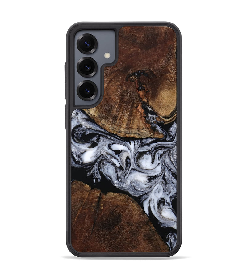 Galaxy S25 Plus Wood Phone Case - Booker (Black & White, 805186)