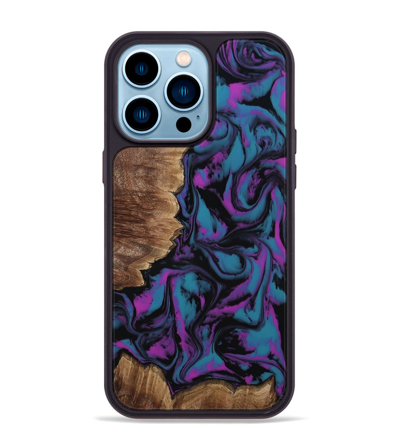 iPhone 14 Pro Max Wood Phone Case - Jadiel (Purple, 805206)