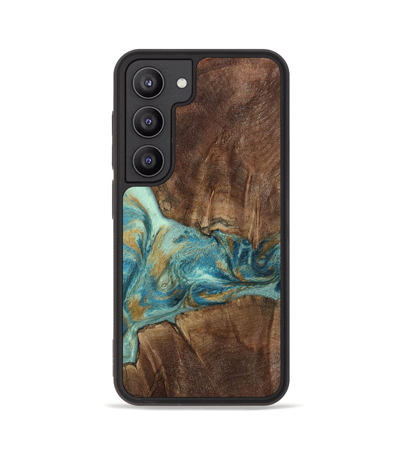 Galaxy S23 Wood Phone Case - Mandy (Teal & Gold, 805227)