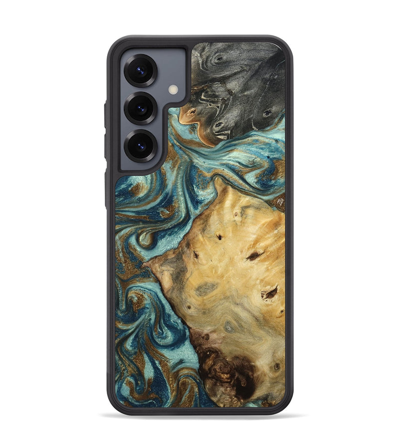 Galaxy S25 Plus Wood Phone Case - Toya (Teal & Gold, 805233)
