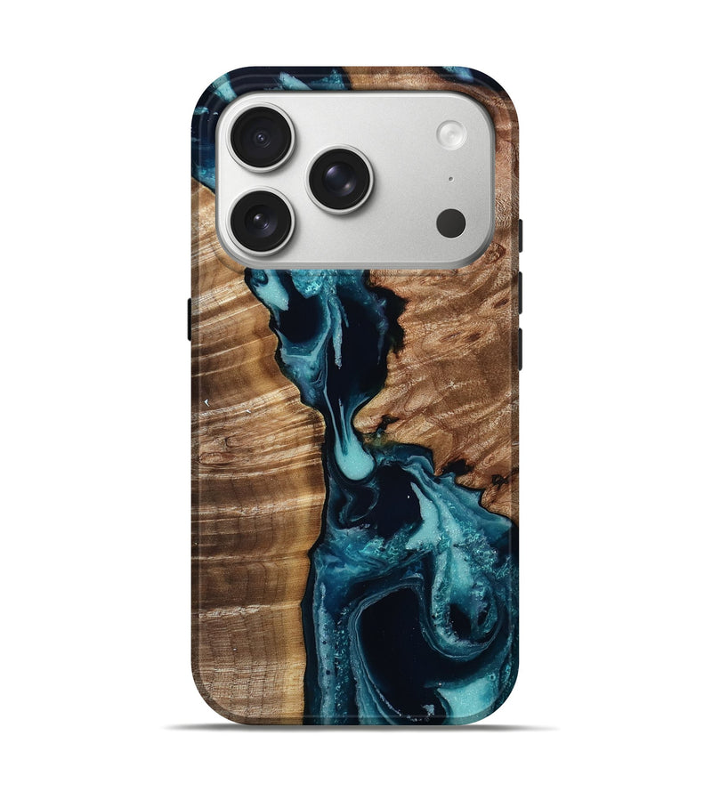 iPhone 17 Pro Wood Live Edge Phone Case - Robb (Blue, 805236)
