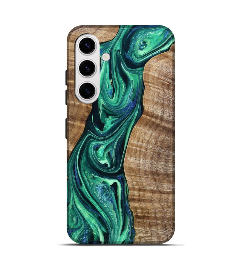 Galaxy S25 Wood Live Edge Phone Case - Rachael (Green, 805237)