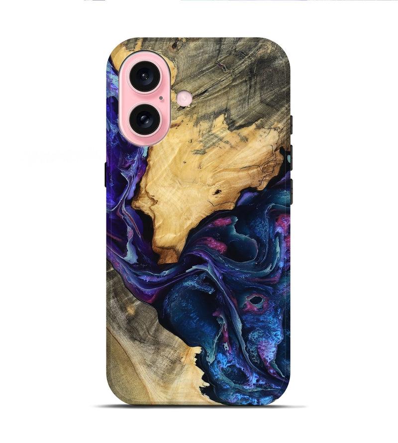 iPhone 16 Wood Live Edge Phone Case - Maximo (Purple, 805241)