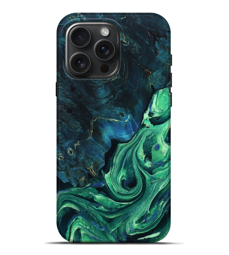 iPhone 16 Pro Max Wood Live Edge Phone Case - Oaklyn (Green, 805244)