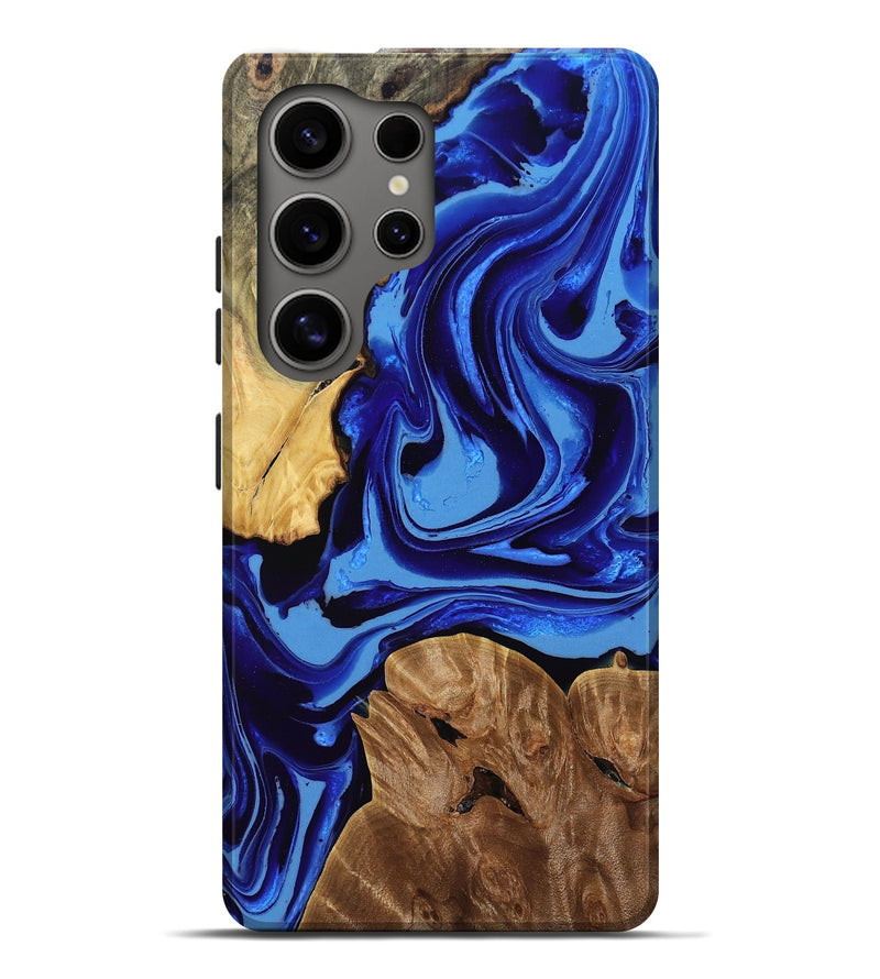Galaxy S25 Ultra Wood Live Edge Phone Case - Malakai (Blue, 805245)