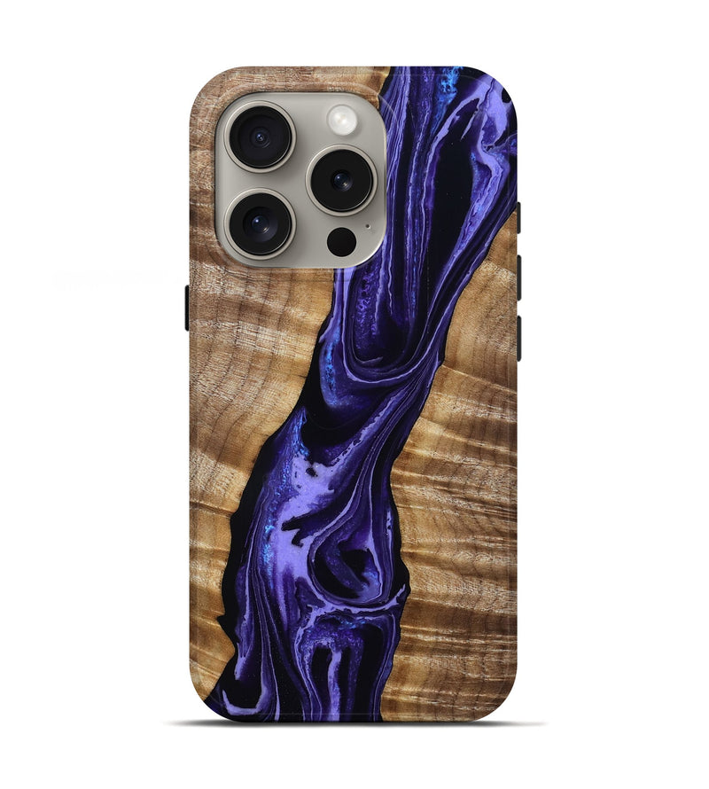 iPhone 16 Pro Wood Live Edge Phone Case - Azaria (Purple, 805246)