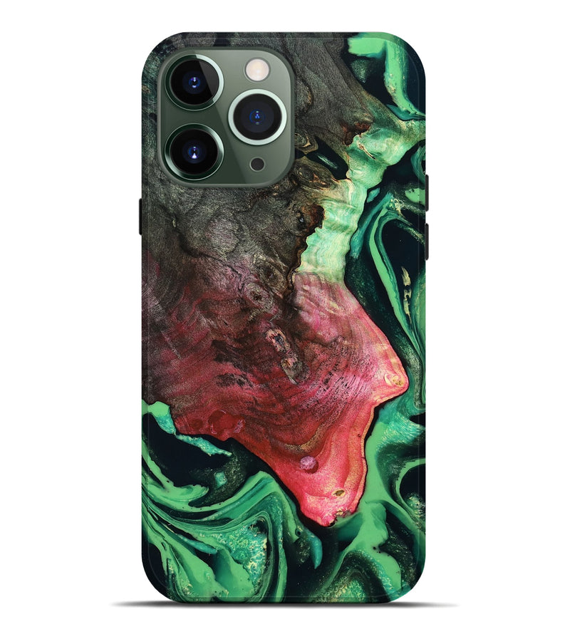 iPhone 13 Pro Max Wood Live Edge Phone Case - Tomeka (Green, 805249)