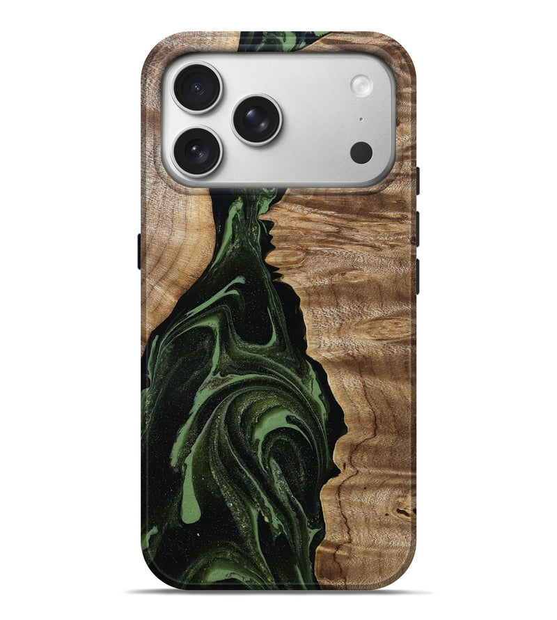 iPhone 17 Pro Max Wood Live Edge Phone Case - Jadyn (Green, 805250)