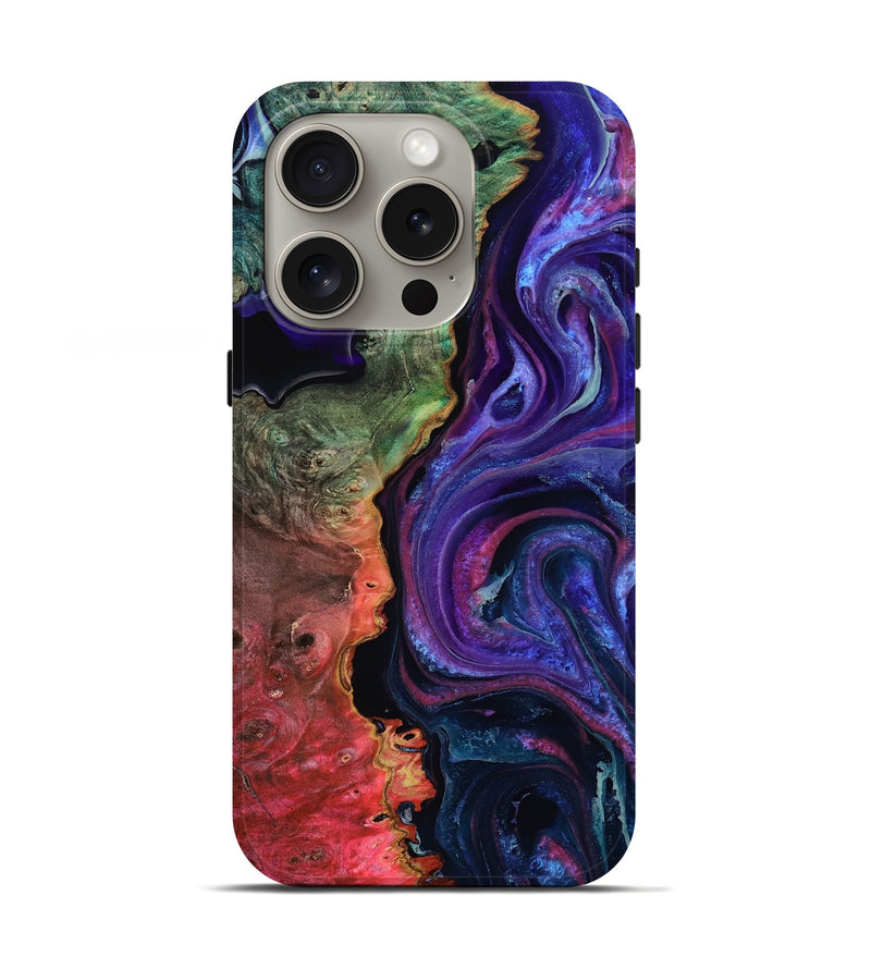iPhone 16 Pro Wood Live Edge Phone Case - Mylee (Purple, 805253)