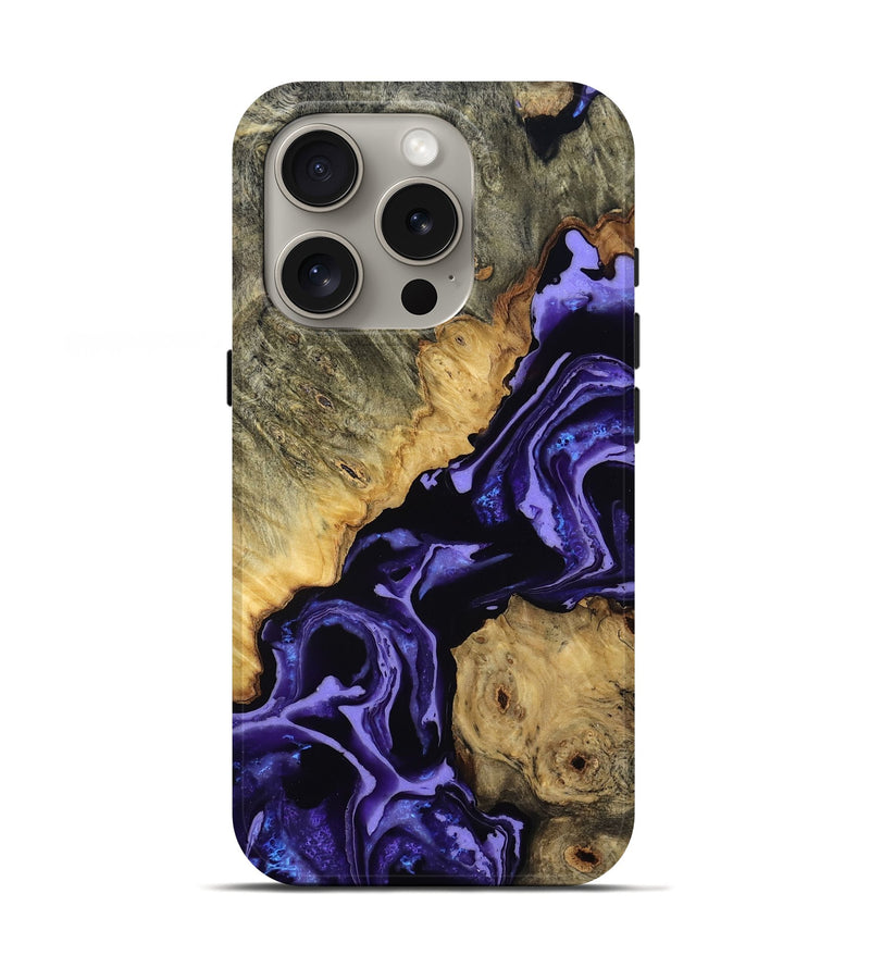 iPhone 16 Pro Wood Live Edge Phone Case - Nikki (Purple, 805256)