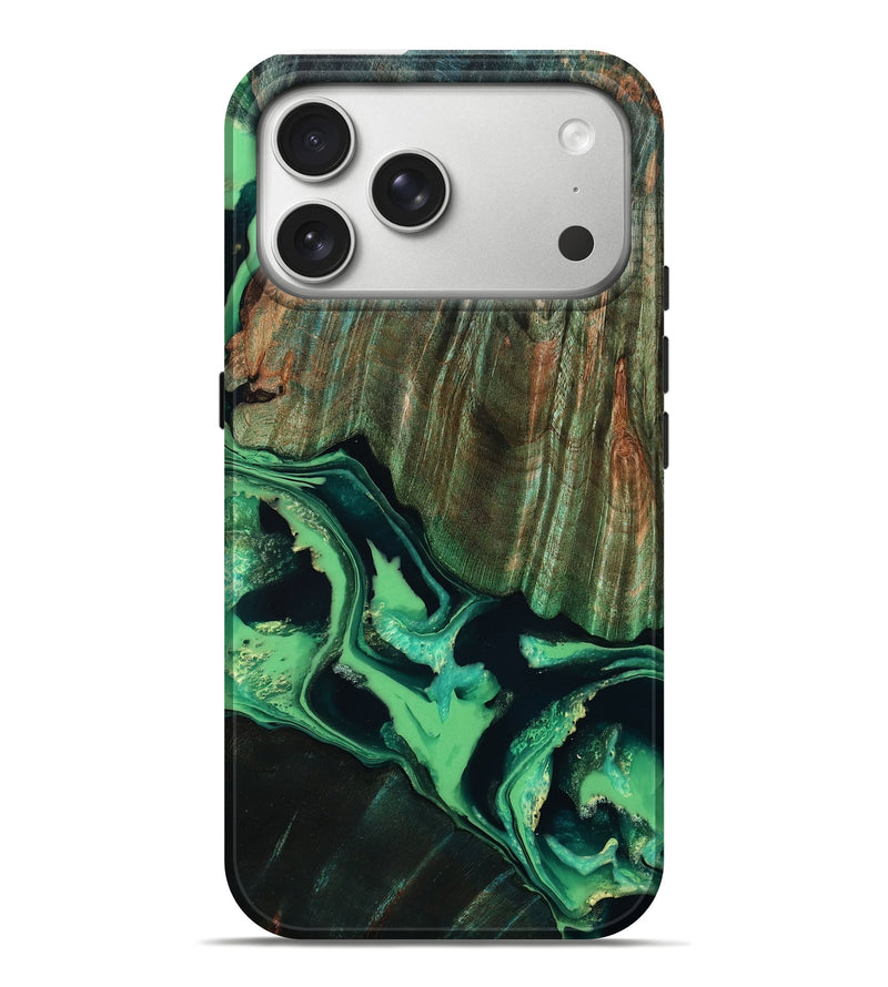 iPhone 17 Pro Max Wood Live Edge Phone Case - Nalani (Green, 805257)