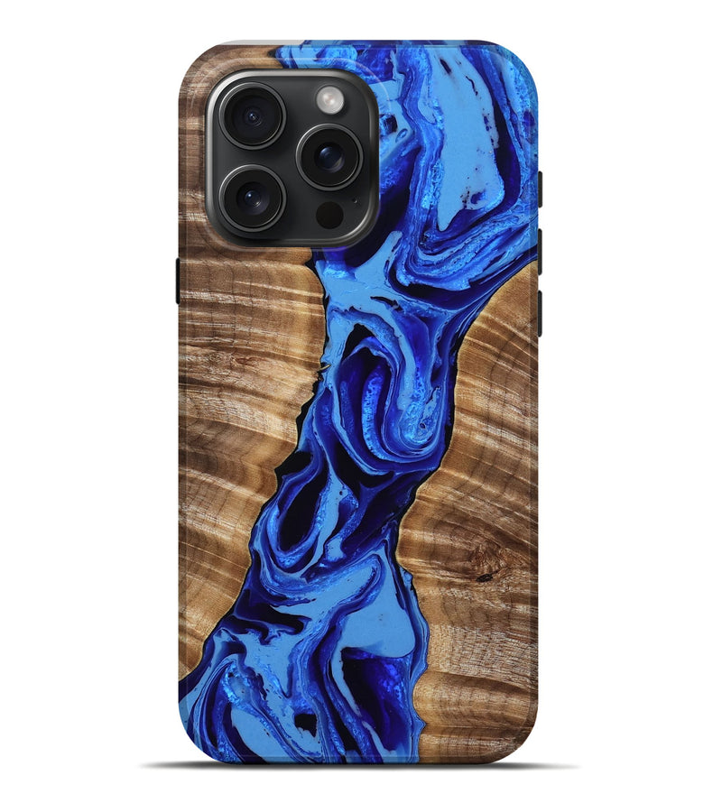 iPhone 16 Pro Max Wood Live Edge Phone Case - Koby (Blue, 805260)