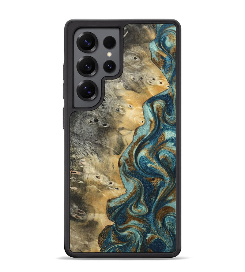 Galaxy S25 Ultra Wood Phone Case - Taina (Teal & Gold, 805269)