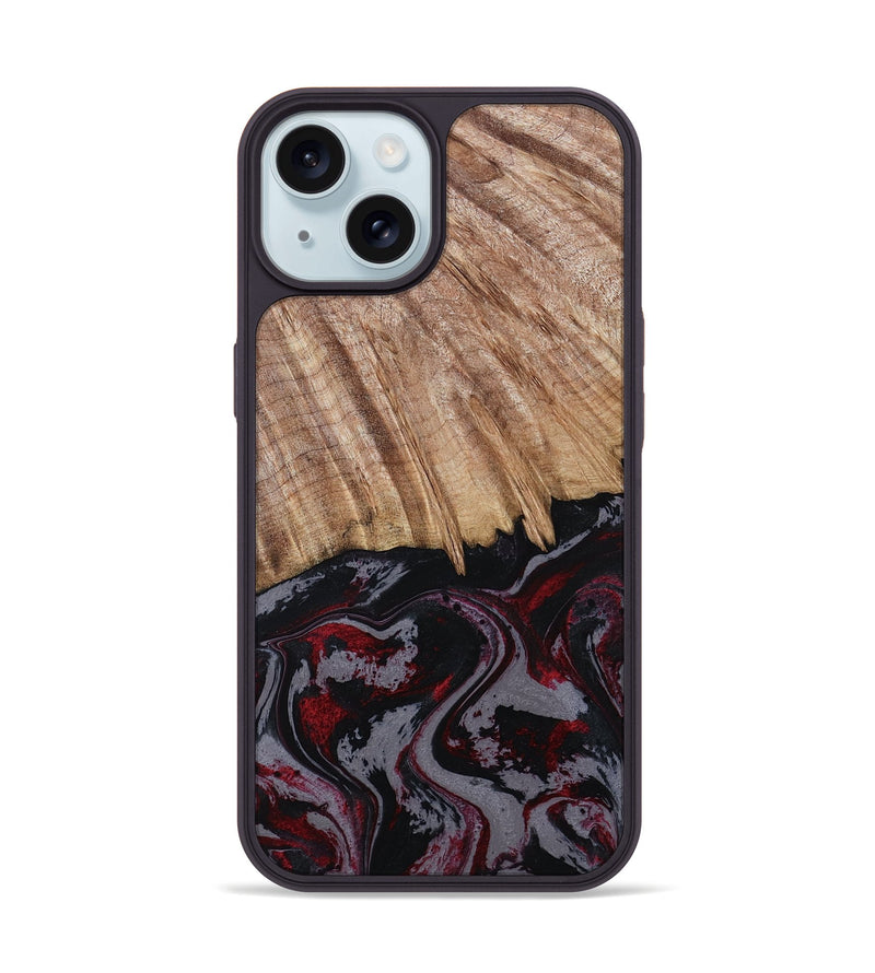 iPhone 15 Wood Phone Case - Meyer (Red, 805282)