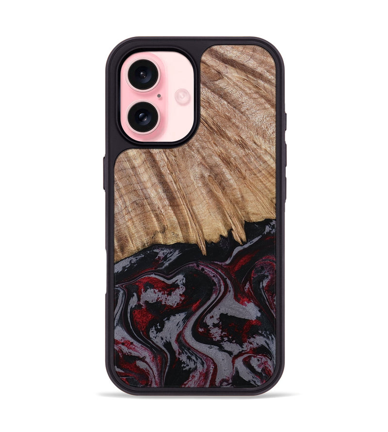 iPhone 16 Wood Phone Case - Meyer (Red, 805282)