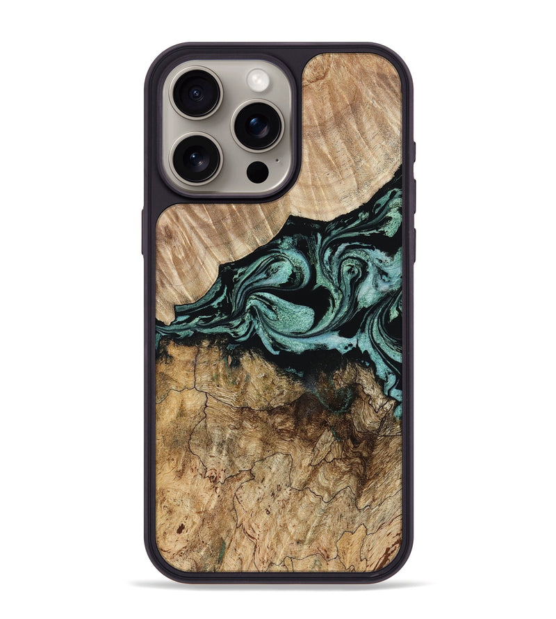 iPhone 15 Pro Max Wood Phone Case - Lauri (Green, 805289)