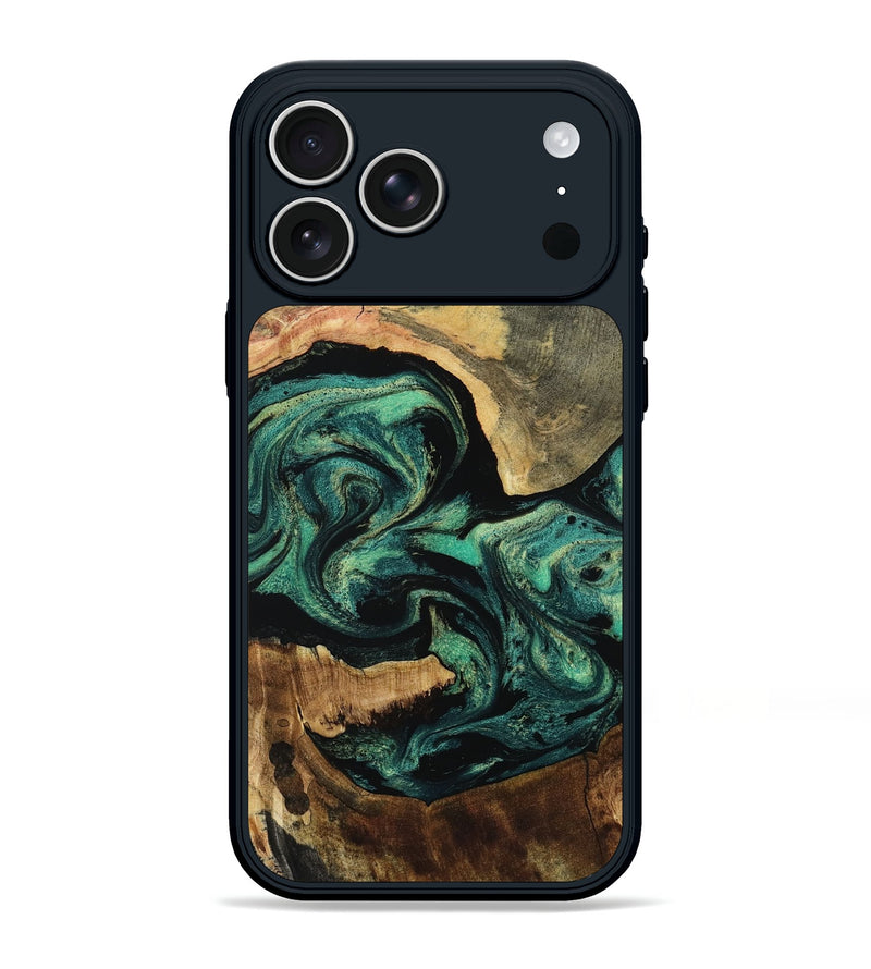 iPhone 17 Pro Max Wood Phone Case - Omer (Green, 805292)