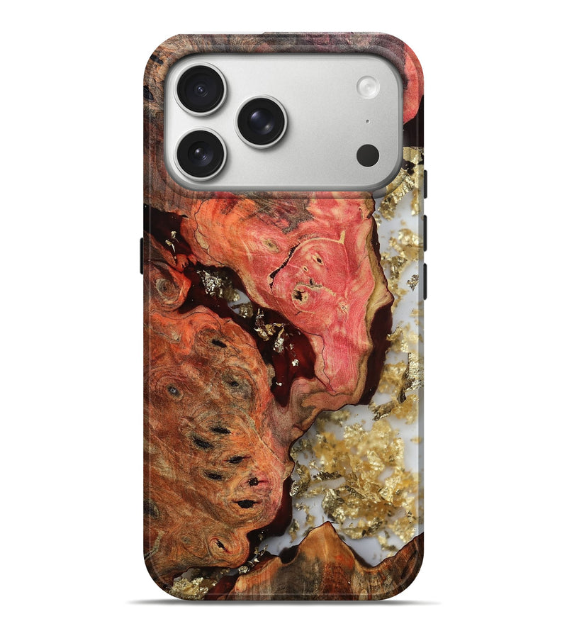 iPhone 17 Pro Max Wood Live Edge Phone Case - Chanel (Red, 805351)