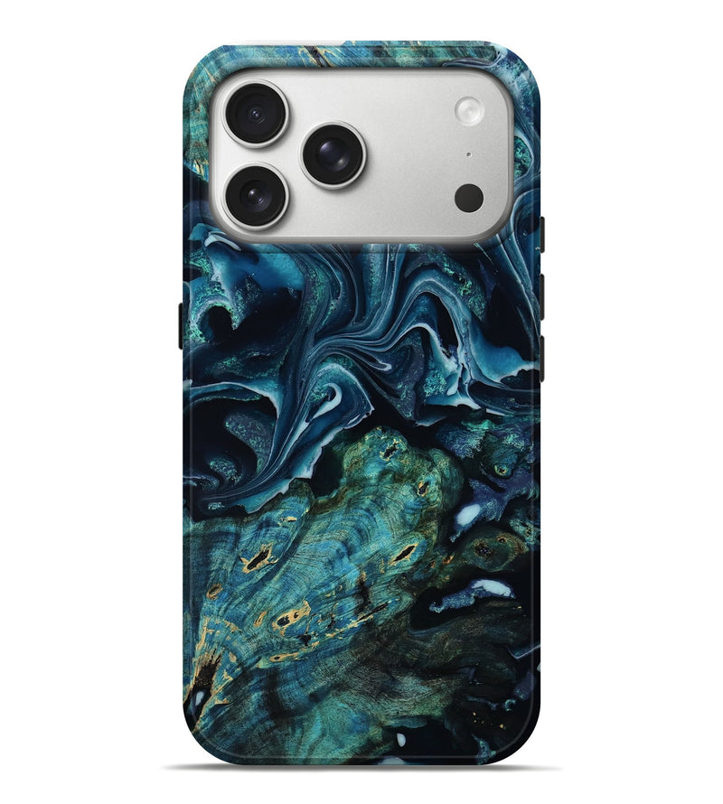 iPhone 17 Pro Max Wood Live Edge Phone Case - Kaison (Blue, 805363)